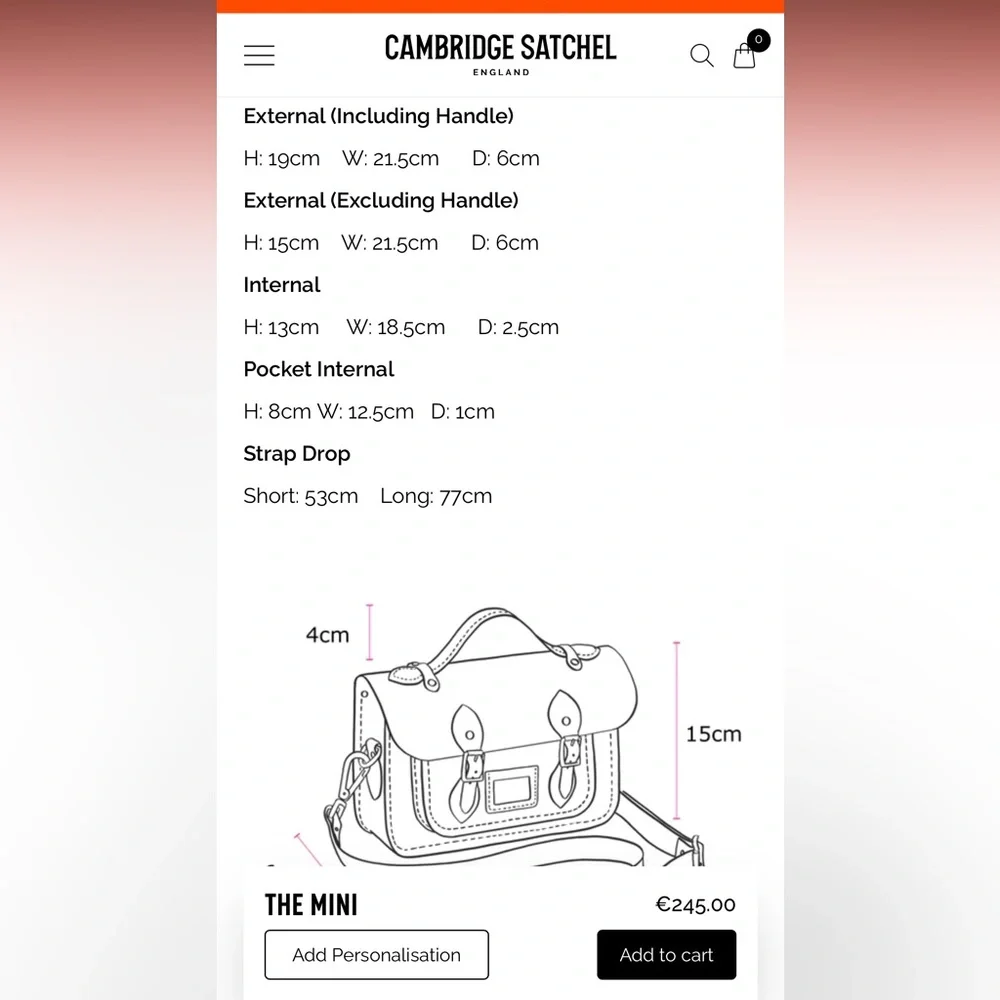 The Cambridge Satchel Co. Crossbody‎ The Tiny- New with tags